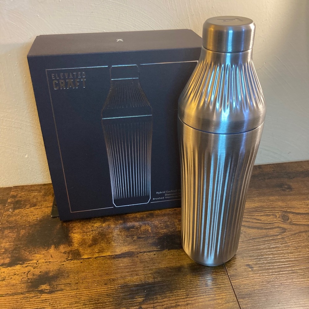 Elevated Craft Hybrid Cocktail Shaker Diamond Edition Brushed Stainless Steel